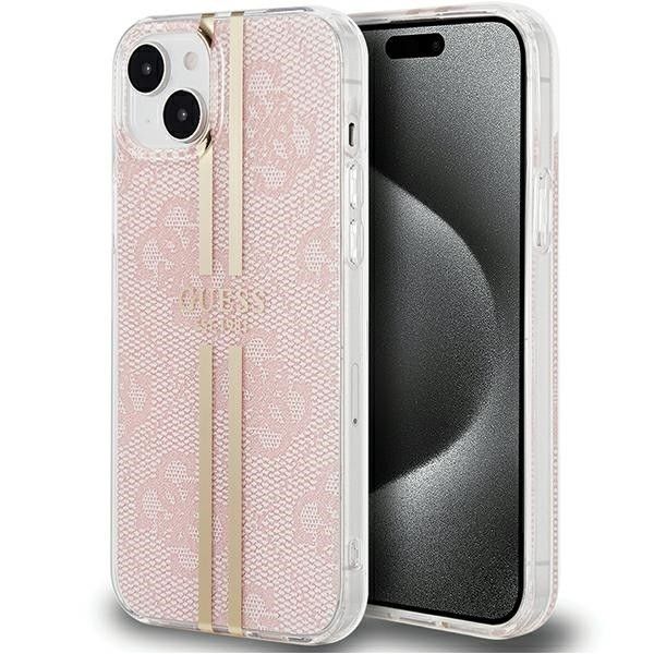 GUESS case for IPHONE 15 GUHCP15SH4PSEGP (4G Gold Stripe) pink