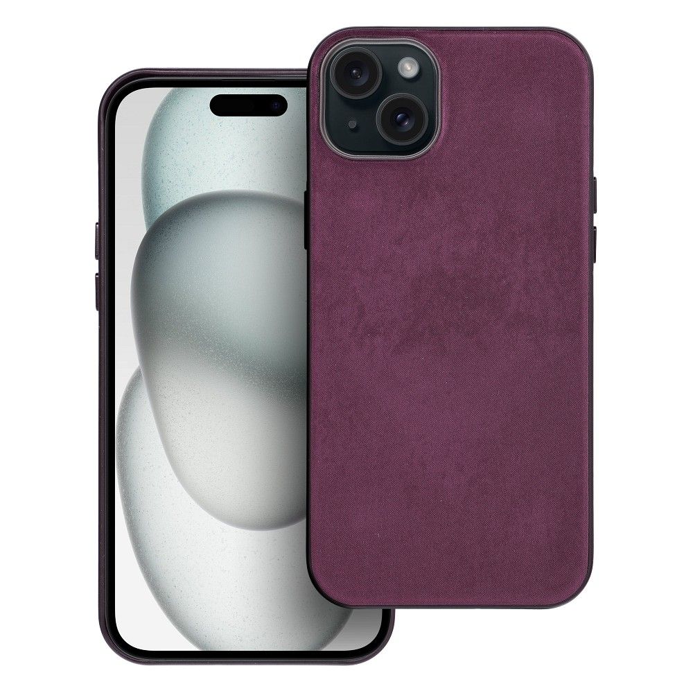 WOVEN MAG COVER case compatible with MagSafe for IPHONE 15 Plus burgundy