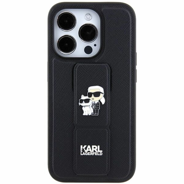 KARL LAGERFELD case for IPHONE 14 Pro Max KLHCP14XGSAKCPK (Gripstand Saffiano KC PIN) black