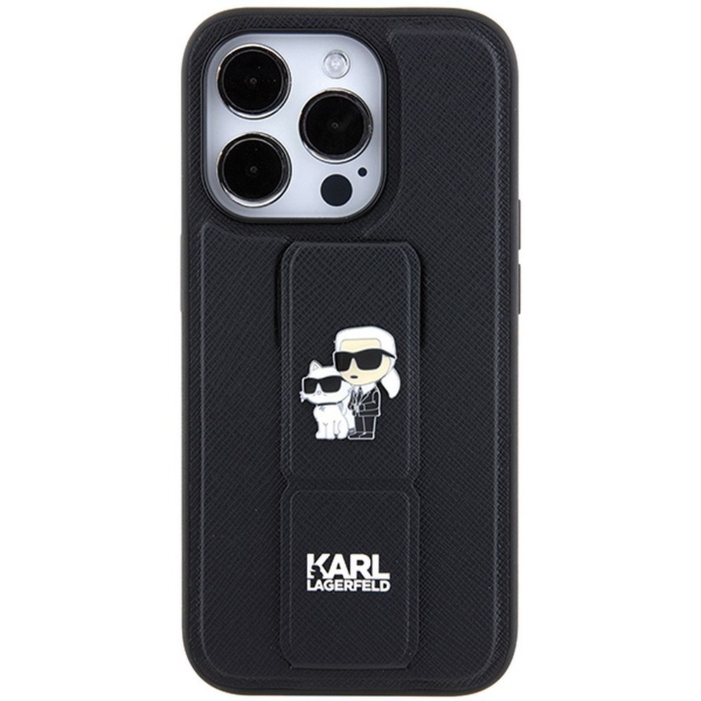 KARL LAGERFELD case for IPHONE 14 Pro Max KLHCP14XGSAKCPK (Gripstand Saffiano KC PIN) black