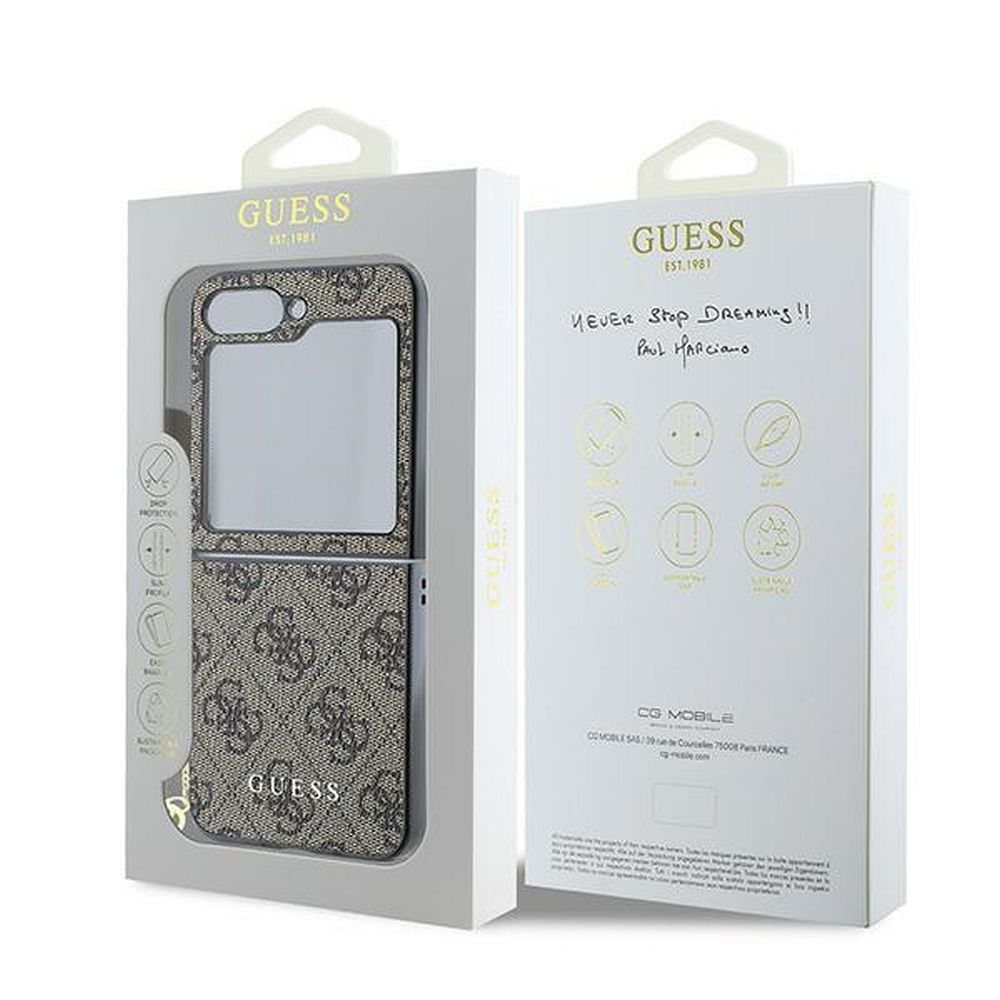 GUESS case for SAMSUNG Z Flip 6 GUHCZF6GF4GBR (HC PU 4G Charm) brown