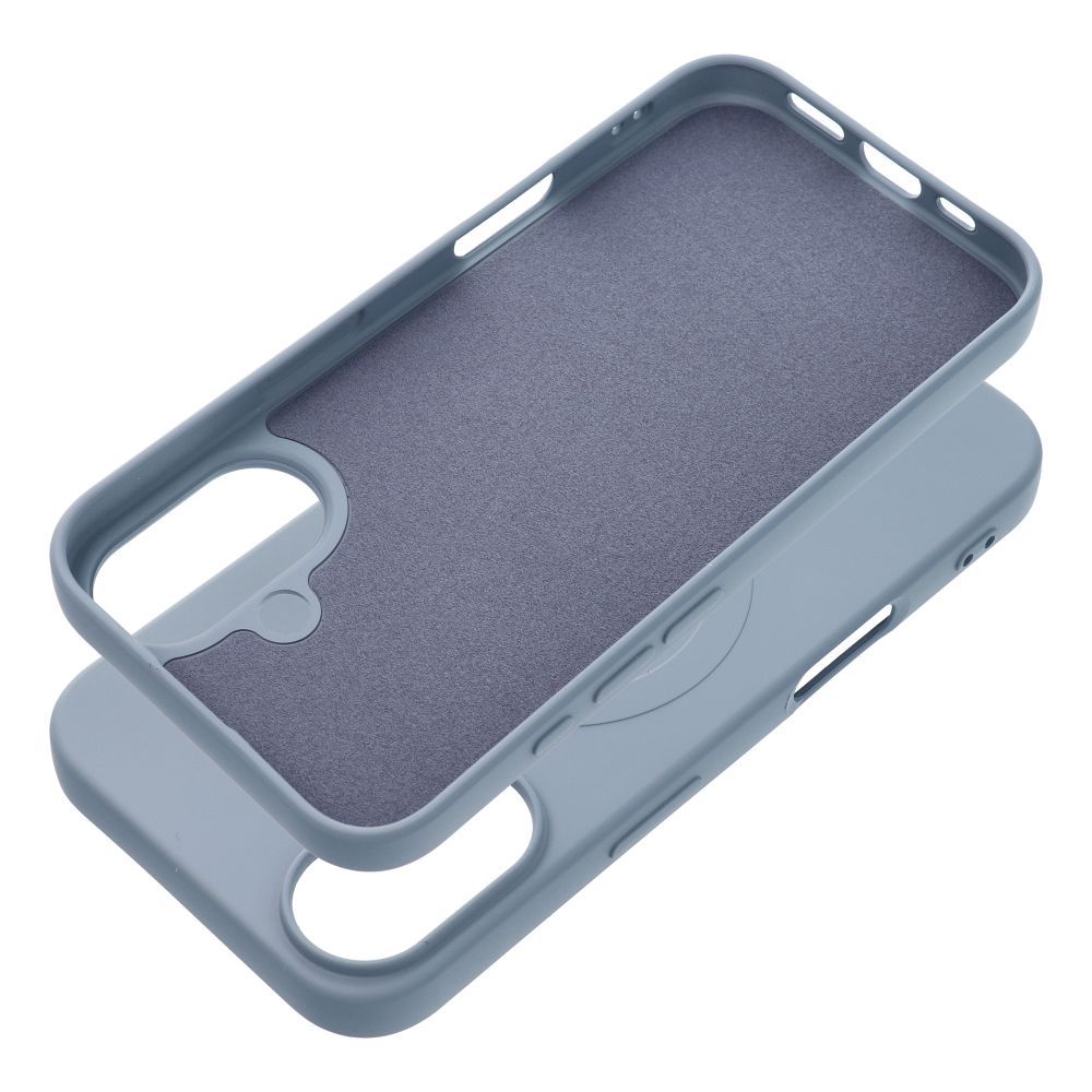 SILICONE MAG COVER (big hole) case compatible with MagSafe for IPHONE 16 light blue