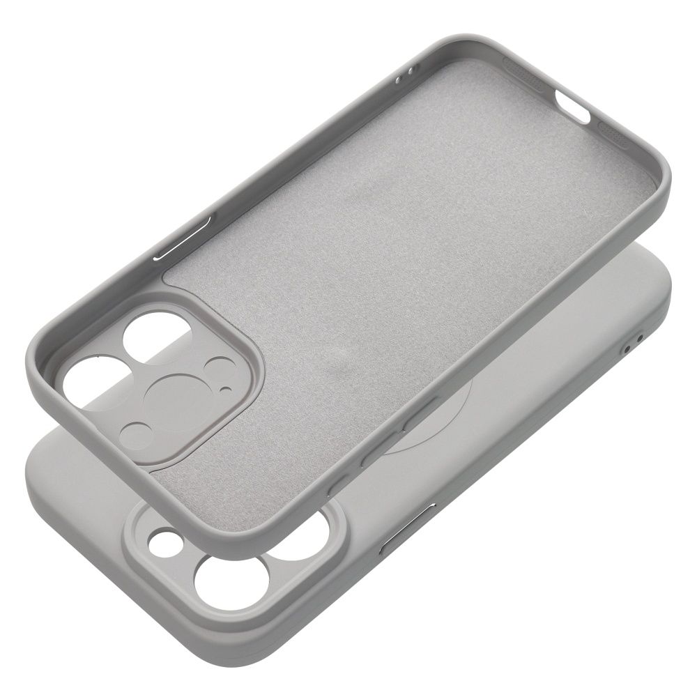 SILICONE MAG COVER case compatible with MagSafe for IPHONE 15 Pro Max grey titanium