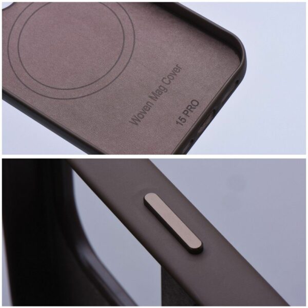 WOVEN MAG COVER case compatible with MagSafe for IPHONE 12 / 12 Pro light brown