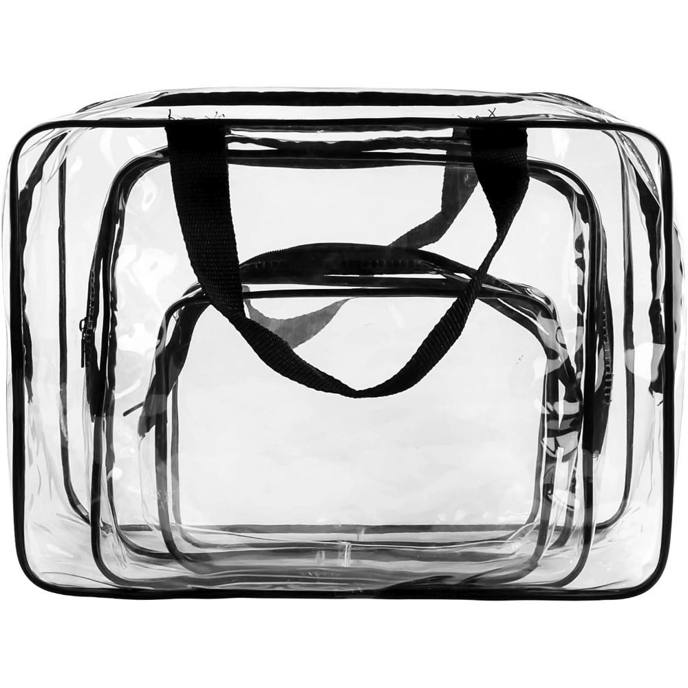 Travel Cosmetic Bag Set RC-K-1083 | 3 Pieces | Transparent   A practical set of 3 travel cosmetic bags, perfect for trips, gym, or everyday use. The transparent design allows for quick identification of items, while different sizes help keep cosmetics and accessories well-organized. ✅ Key Features: ✔ Set of 3 cosmetic bags – various sizes for different needs ✔ Transparent design – easy visibility of contents ✔ Water-resistant material – protects against moisture and spills ✔ Lightweight & compact – fits easily in a suitcase, travel bag, or backpack ✔ Durable zipper closure – secure storage for cosmetics ✔ Versatile use – great for toiletries, accessories, or documentsTravel cosmetic bag set 3 pcs RC-K-1083 transparent
