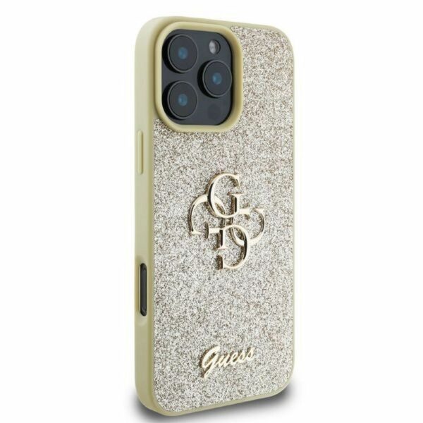 GUESS case for IPHONE 16 Pro Max GUHCP16XHG4SGD (Fixed Glitter Big 4G) gold