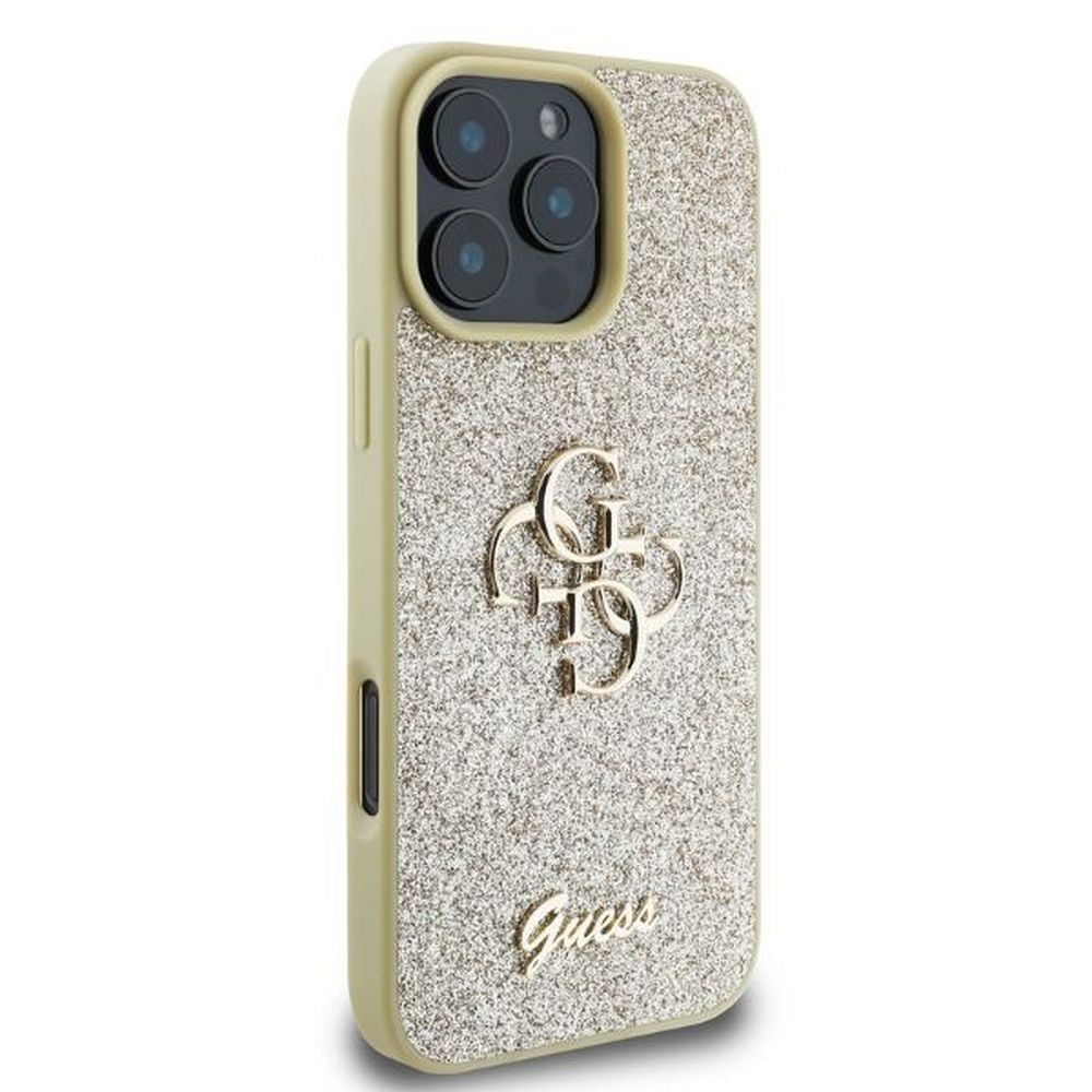 GUESS case for IPHONE 16 Pro Max GUHCP16XHG4SGD (Fixed Glitter Big 4G) gold