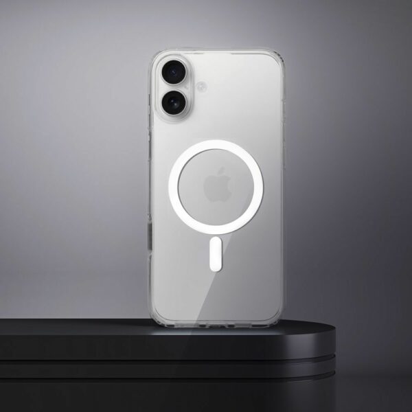 Clear Elite Mag Cover antiyellowing compatible with Camera Control button and MagSafe for IPHONE 16 PLUS transparent