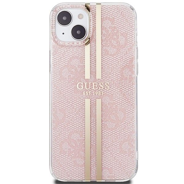 GUESS case for IPHONE 15 GUHCP15SH4PSEGP (4G Gold Stripe) pink