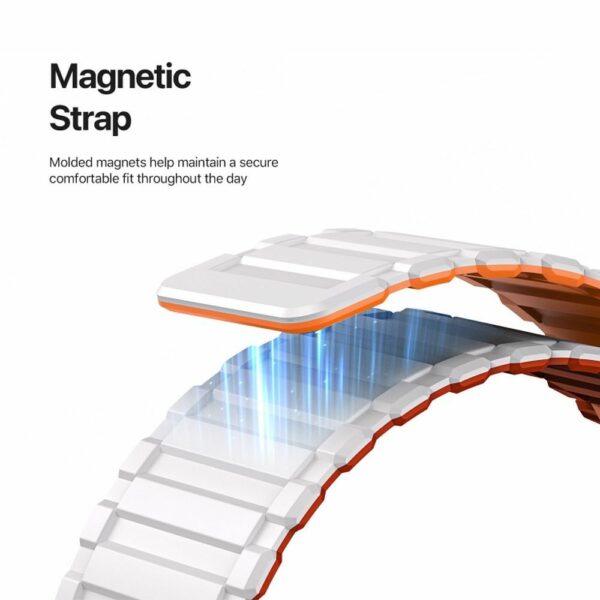 DUX DUCIS strap KJ nylon for Apple Watch 42 / 44 / 45 / 49 mm Silver/Orange