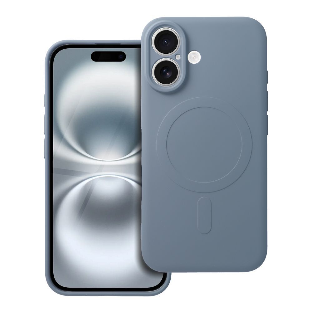 SILICONE MAG COVER case compatible with MagSafe for IPHONE 16 light blue
