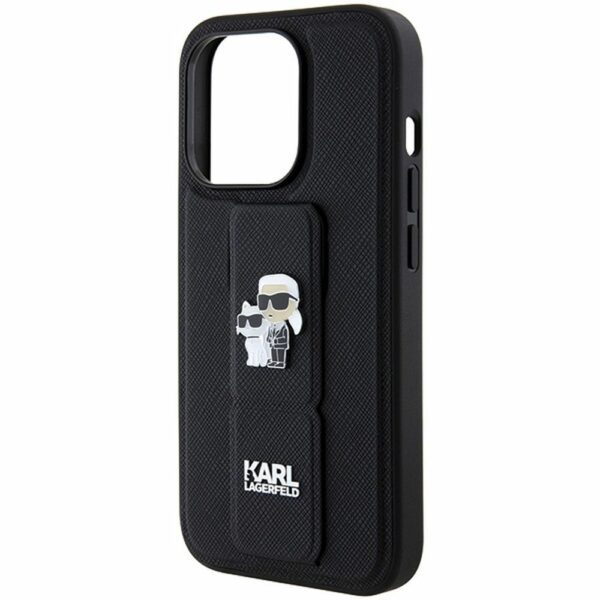 KARL LAGERFELD case for IPHONE 14 Pro Max KLHCP14XGSAKCPK (Gripstand Saffiano KC PIN) black