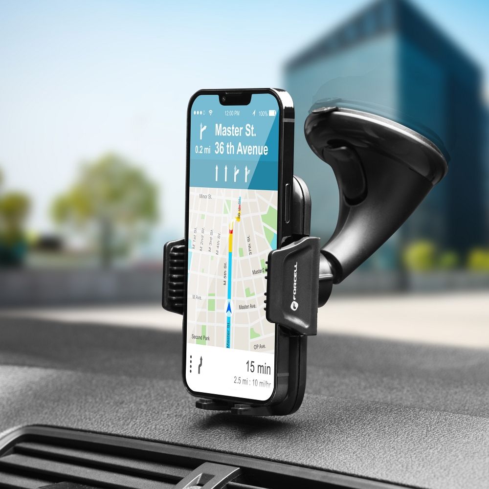 FORCELL F-GRIP Carbon HT1 car holder for windshield / dashboard black