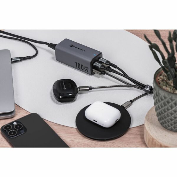FORCELL F-ENERGY GaN III VT-49 desktop charger 2 x Type C + 2 x USB A PD QC4.0 SFC2.0 5A 100W gray