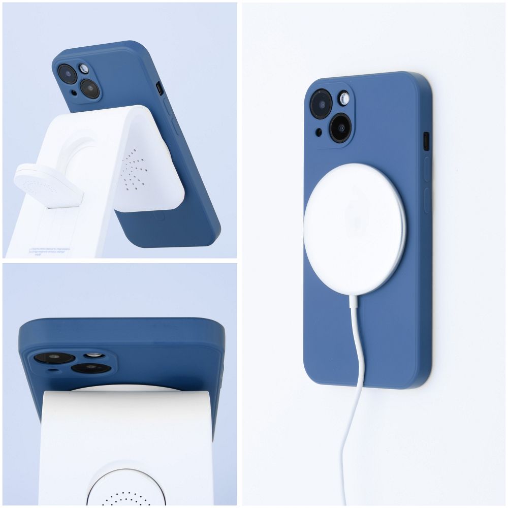 SILICONE MAG COVER case compatible with MagSafe for SAMSUNG S25 blue