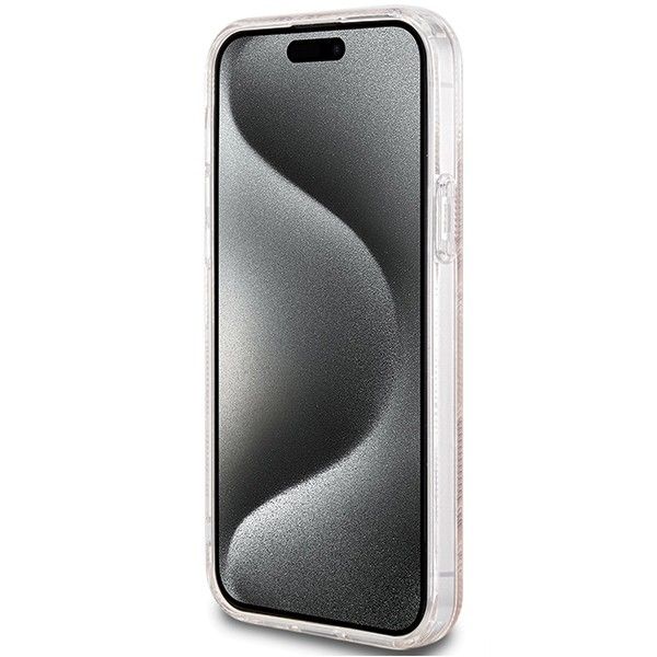 GUESS case for IPHONE 15 compatible with MagSafe GUHMP15SHGCUSTGW (IML GCUBE) brown
