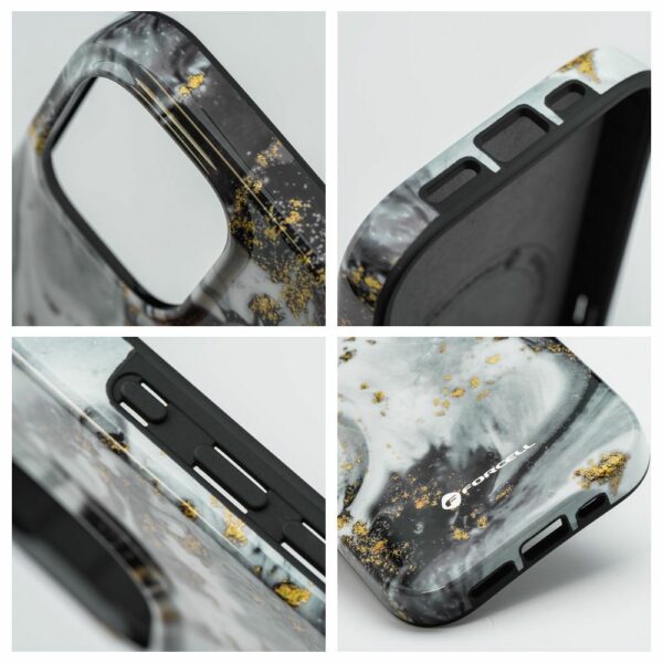 FORCELL F-PROTECT Mirage, Military Drop-Tested case compatible with MagSafe for IPHONE 15 silver fog