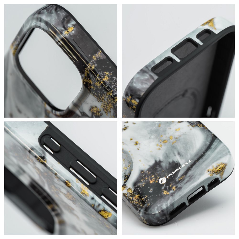 FORCELL F-PROTECT Mirage, Military Drop-Tested case compatible with MagSafe for IPHONE 15 silver fog
