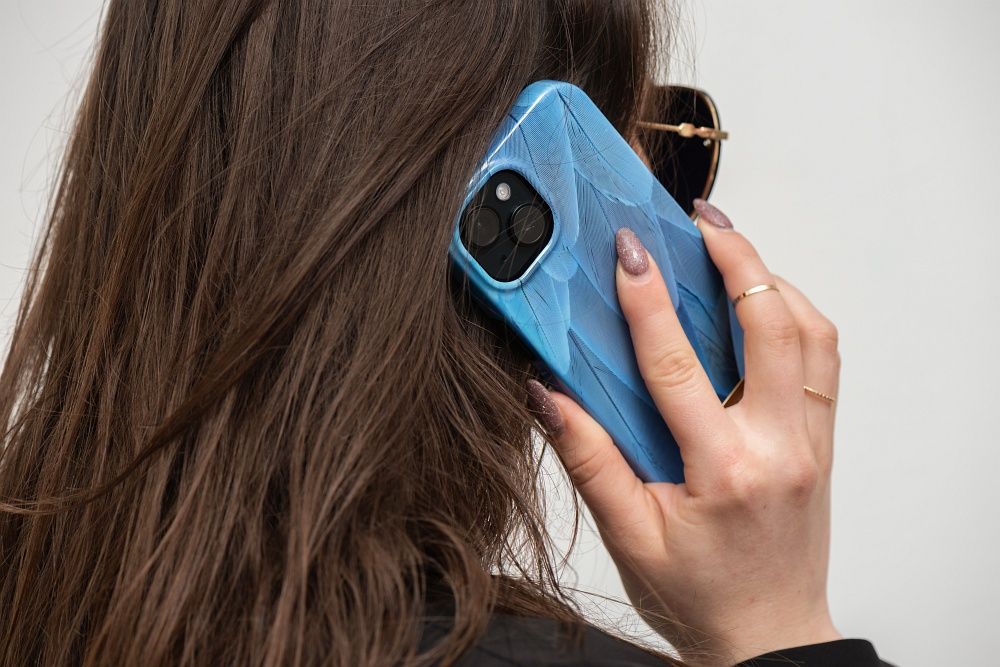 FORCELL F-PROTECT Mirage case compatible with MagSafe for IPHONE 15 Plus blue bird