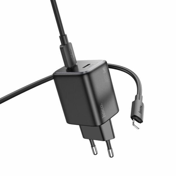 HOCO charger 2 x Type C + cable Type C to Lightning PD QC 45W GaN N42 black