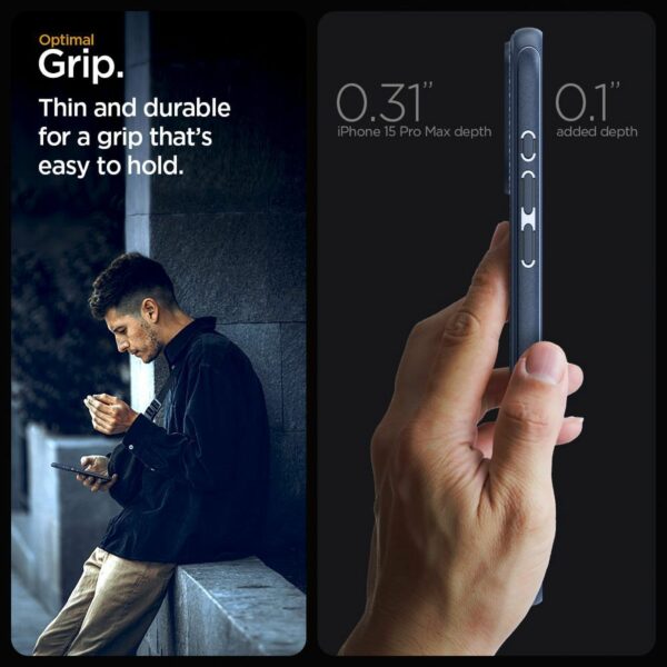 SPIGEN case MAG ARMOR compatible with MagSafe for IPHONE 15 Pro Max navy blue