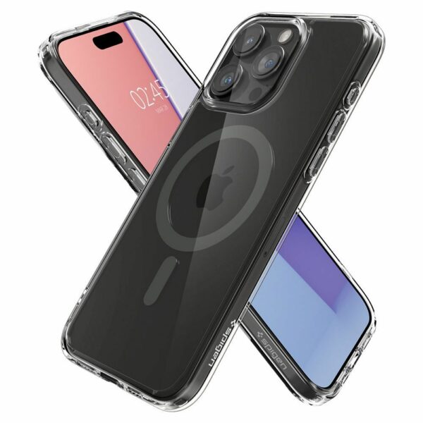 SPIGEN case ULTRA HYBRID MAG compatible with MagSafe for IPHONE 15 Pro Max graphite