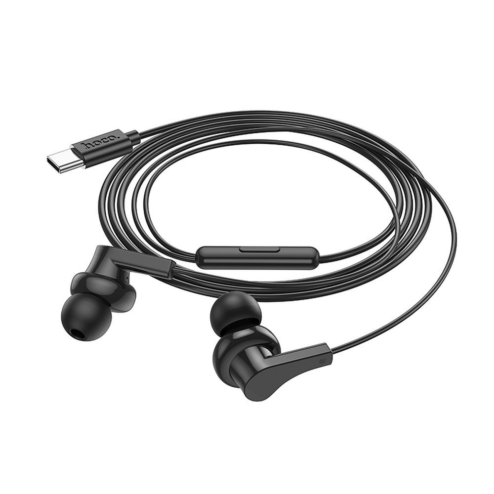 HOCO wire earphones Type C with microphone M114 black