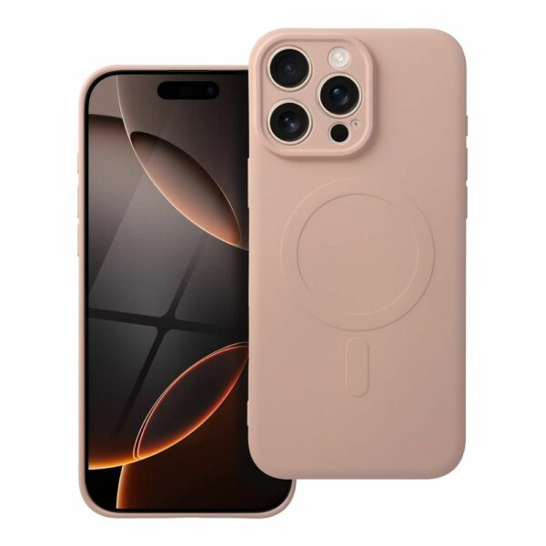 SILICONE MAG COVER case compatible with MagSafe for IPHONE 16 Pro Max pink