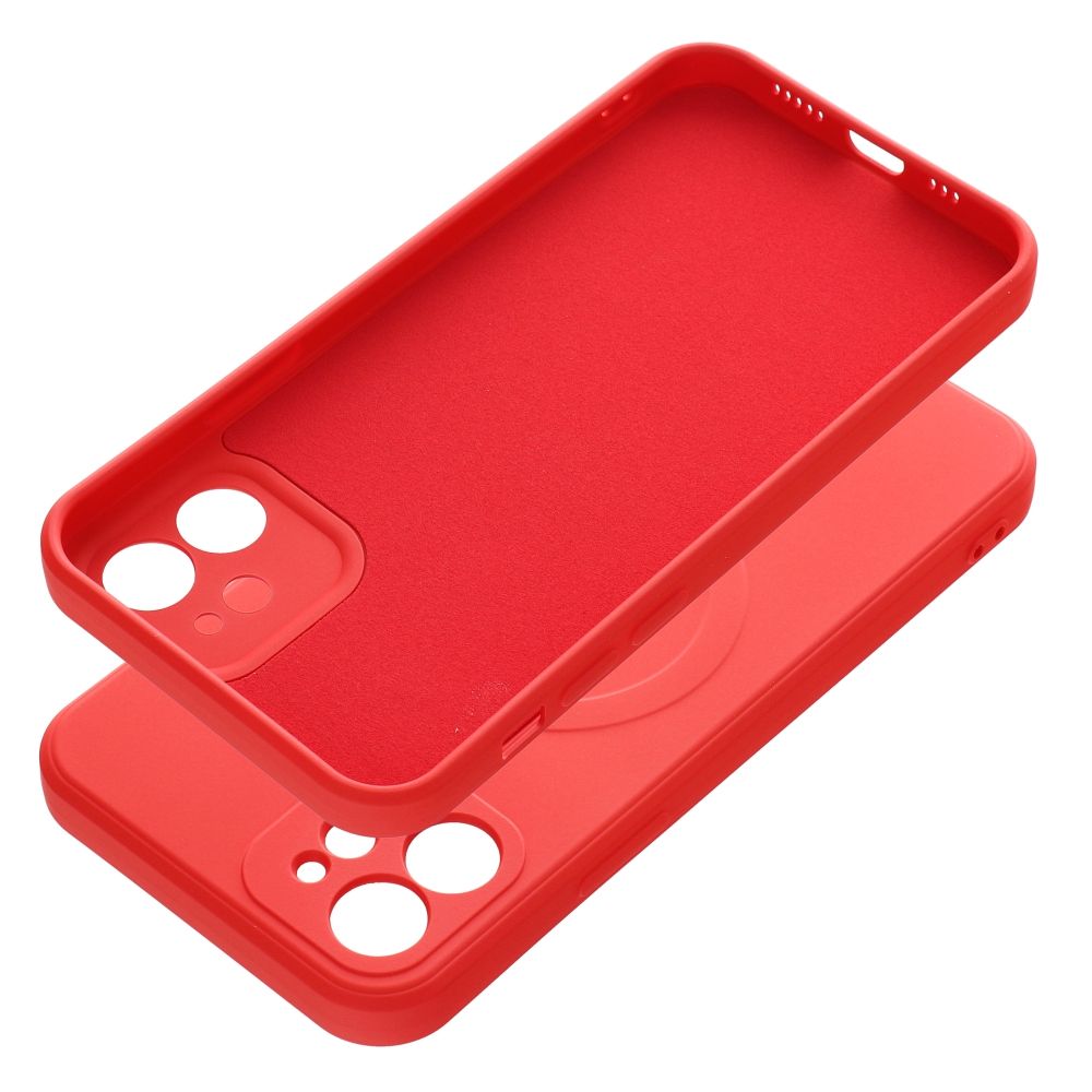SILICONE MAG COVER case compatible with MagSafe for IPHONE 12 red