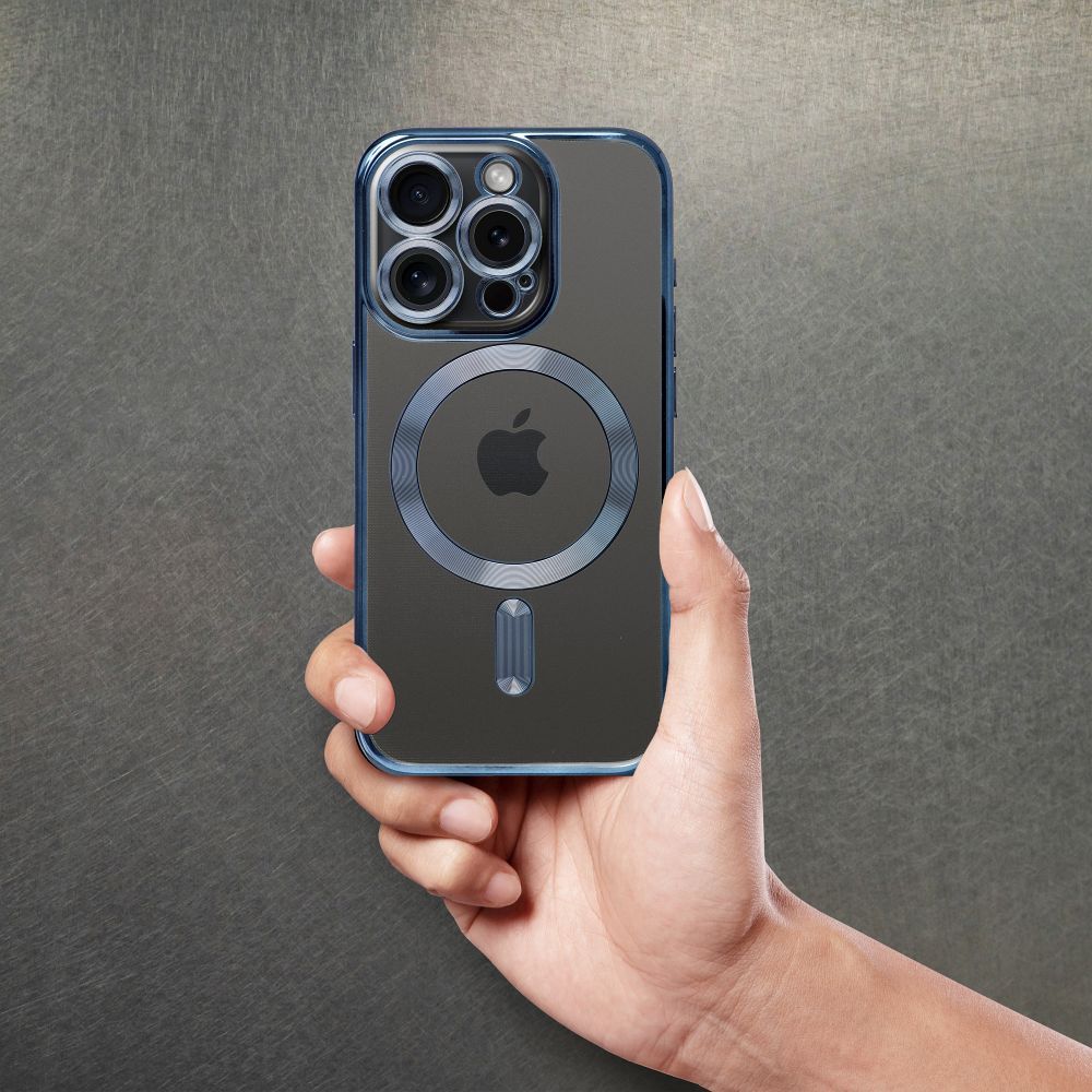ELECTRO MAG COVER case compatible with MagSafe for IPHONE 16 Pro blue titanium