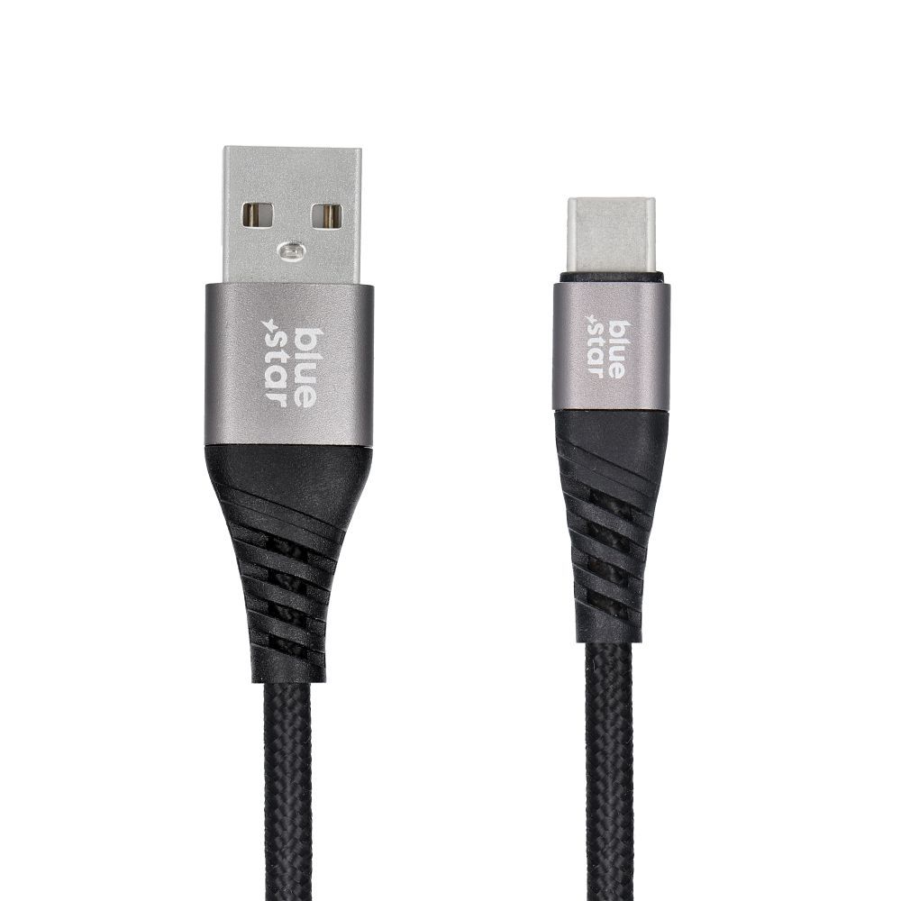 BLUE STAR braided cable 3A 20W USB A to Type C PD QC4.0 TFK-DC-003 1,2 m black