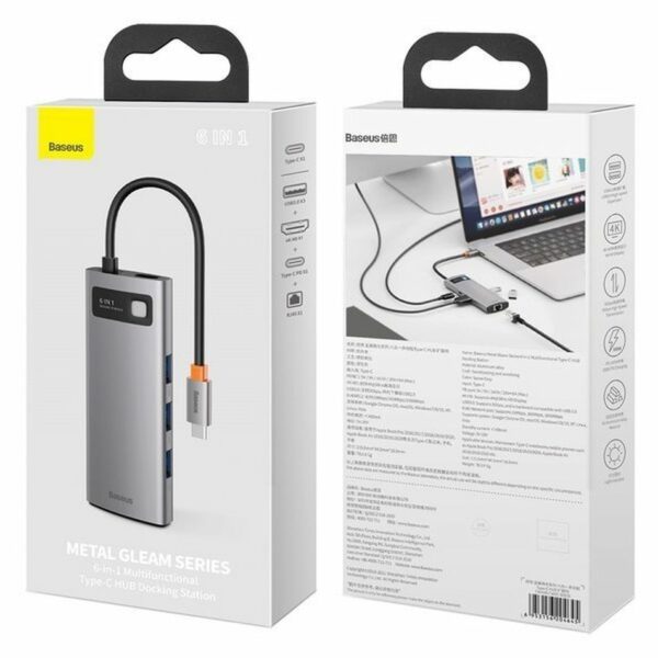 BASEUS adapter HUB 6in1 Type C D CAHUB-CV0G gray