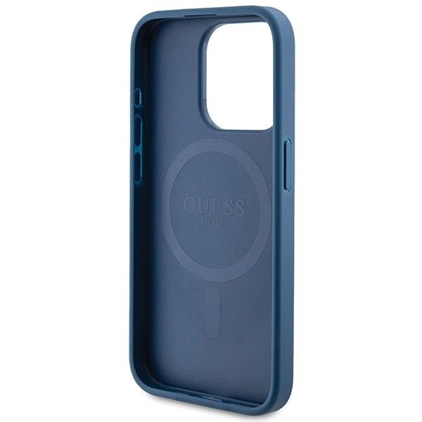 GUESS case for IPHONE 14 Pro Max compatible with MagSafe GUHMP14XG4GFRB (4G Ring classic logo) blue
