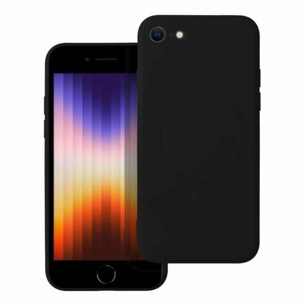 SILICONE MAG COVER case compatible with MagSafe for IPHONE 7 / 8 / SE 2020 / SE 2022 black