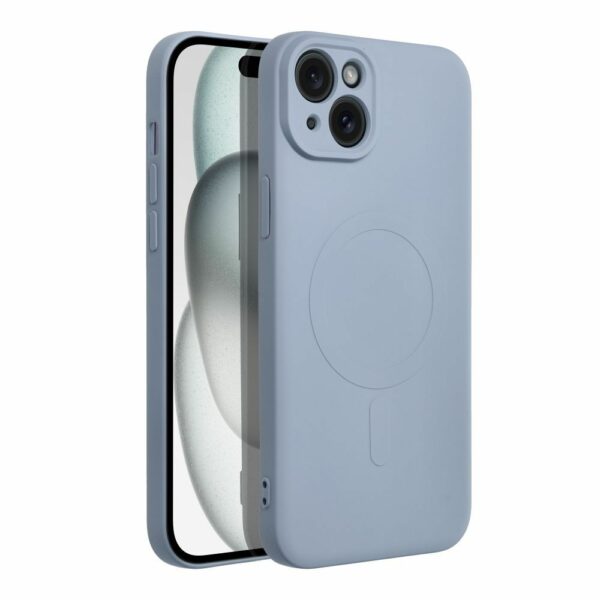 SILICONE MAG COVER case compatible with MagSafe for IPHONE 15 Plus light blue