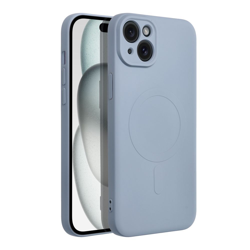 SILICONE MAG COVER case compatible with MagSafe for IPHONE 15 Plus light blue