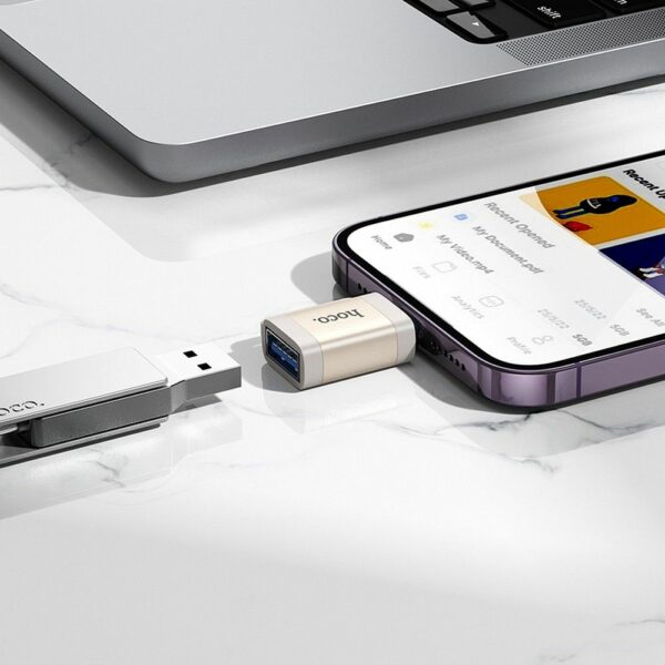 HOCO adapter OTG Lightning (male) to USB A (female) UA31A gray