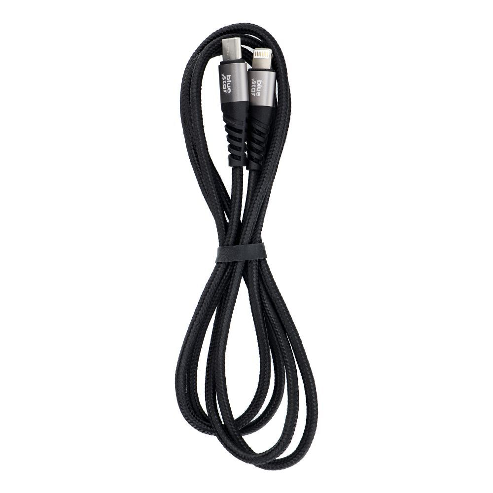 BLUE STAR braided cable 2,4A Type C to Lightning TFK-DC-003 1,2 m black