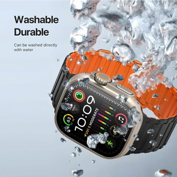 DUX DUCIS strap KJ nylon for Apple Watch 42 / 44 / 45 / 49 mm black/orange