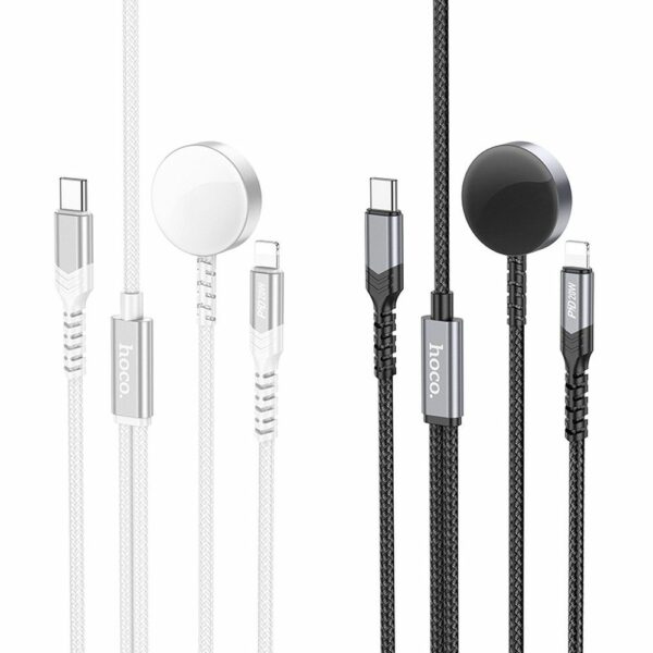 HOCO wireless charger 2in1 Type C for Apple Watch + charging cable Lightning PD QC 3A CW54 1,2 m white