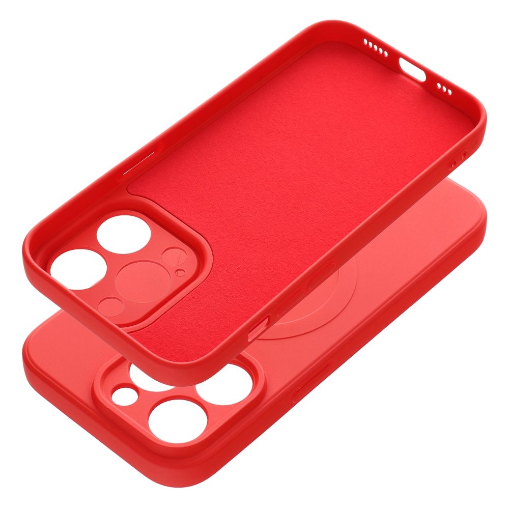 SILICONE MAG COVER case compatible with MagSafe for IPHONE 14 Pro red