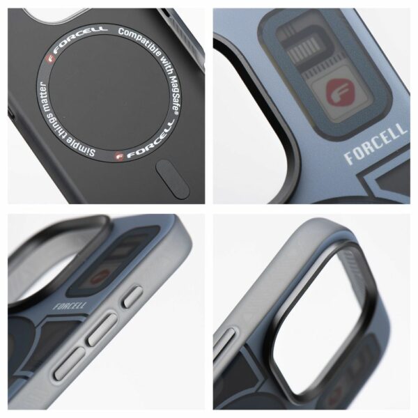FORCELL F-PROTECT Levels with Dual Layer 4D technology, Military Drop-Test compatible with MagSafe for IPHONE 16 cyber grey
