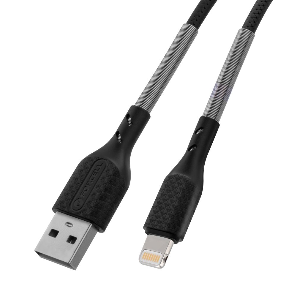 FORCELL F-ENERGY Carbon CB-01A cable USB A to Lightning 2,4A 12W 1 m black
