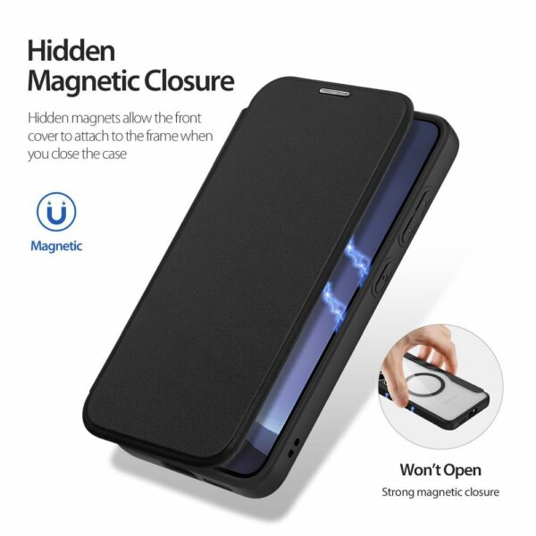 DUX DUCIS wallet case SKIN X PRO compatible with MagSafe for SAMSUNG S25 black