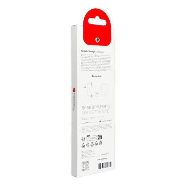 FORCELL F-DESIGN FA01 silicone strap for APPLE Watch 42 / 44 / 45 / 49 mm red