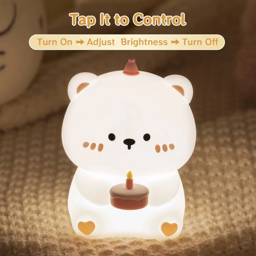 Table lamp bedside birthday teddy bear Art Deco touch style