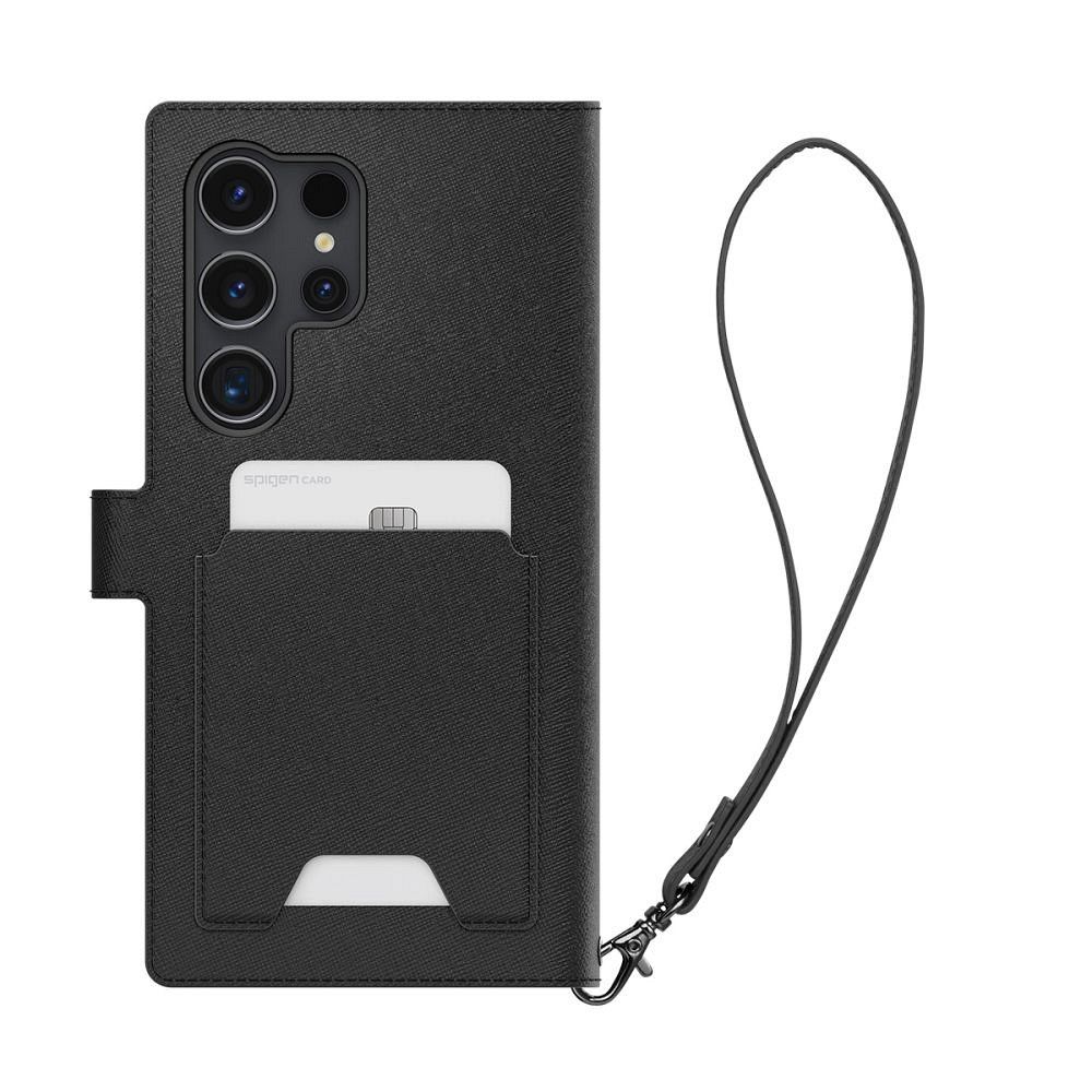 SPIGEN WALLET S Plus book for SAMSUNG S24 Ultra black