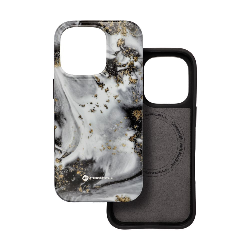 FORCELL F-PROTECT Mirage, Military Drop-Tested case compatible with MagSafe for IPHONE 15 PRO MAX silver fog