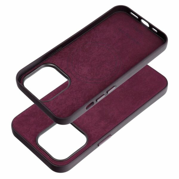 WOVEN MAG COVER case compatible with MagSafe for IPHONE 13 Pro burgundy