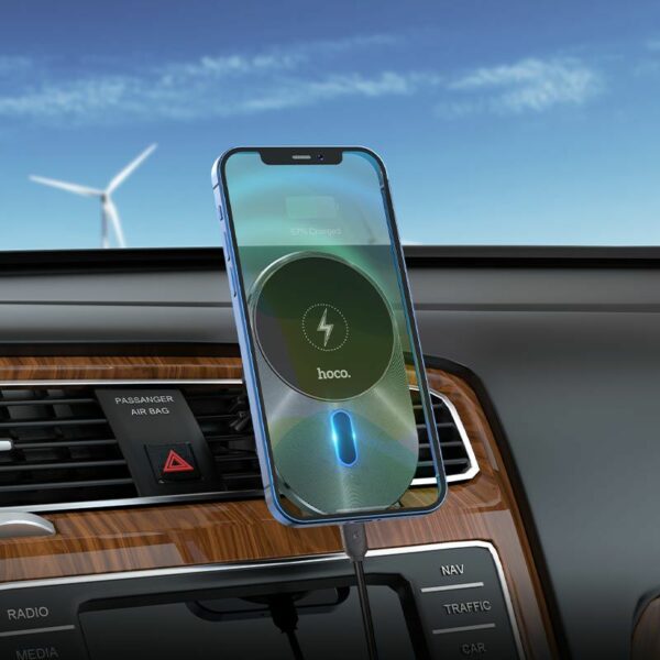 HOCO car holder with wireless charging compatible with MagSafe for air vent 15W CA91 gray